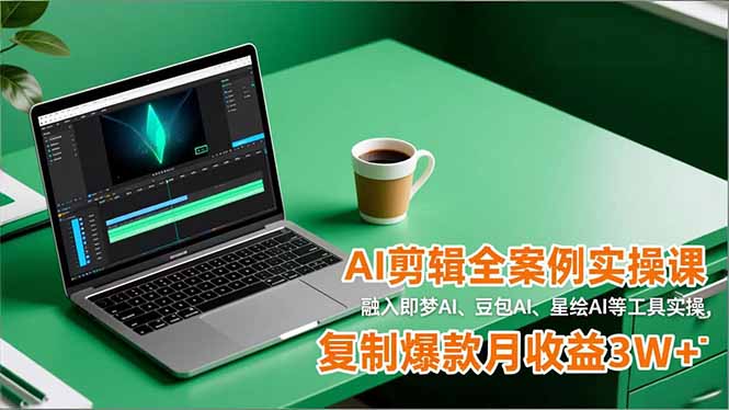 AI剪辑全案例实操课，融入即梦AI、豆包AI、星绘AI等工具实操，复制爆款月收益3W+-风口项目网_项目资源_网络赚钱副业分享_创业项目_兼职副业_中创网_抖音教程