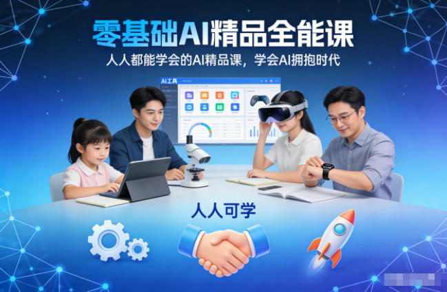 零基础AI精品全能课，人人都能学会的AI精品课，学会AI拥抱时代-风口项目网_项目资源_网络赚钱副业分享_创业项目_兼职副业_中创网_抖音教程