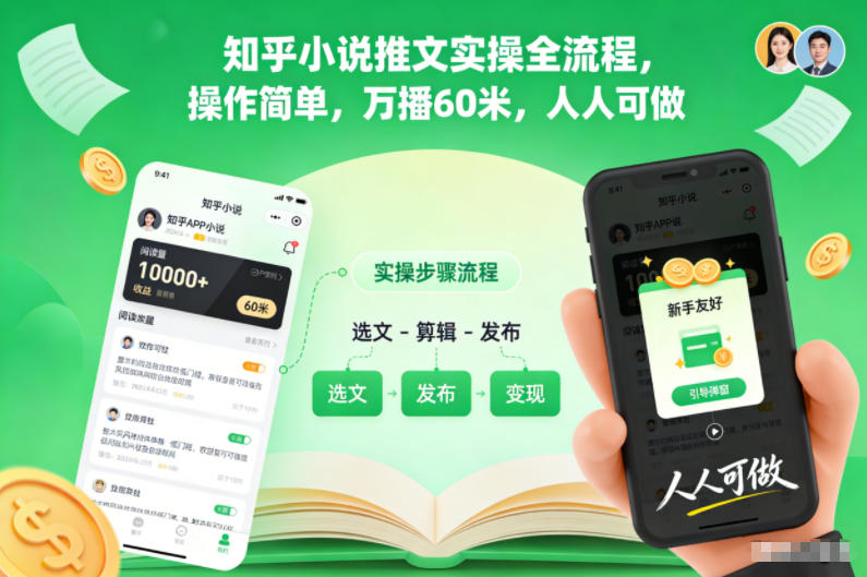 知乎小说推文实操全流程，操作简单，万播60米，人人可做-风口项目网_项目资源_网络赚钱副业分享_创业项目_兼职副业_中创网_抖音教程