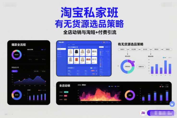 淘宝私家班，有无货源选品策略，高成功率爆款全流程打法，全店动销与淘短+付费引流-风口项目网_项目资源_网络赚钱副业分享_创业项目_兼职副业_中创网_抖音教程