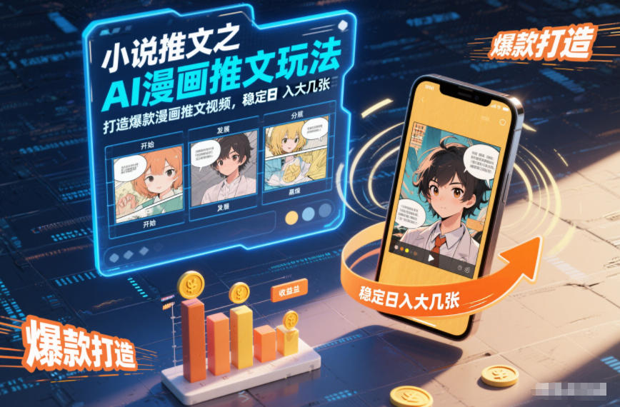 小说推文之AI漫画推文玩法，打造爆款漫画推文视频，稳定日入大几张-风口项目网_项目资源_网络赚钱副业分享_创业项目_兼职副业_中创网_抖音教程