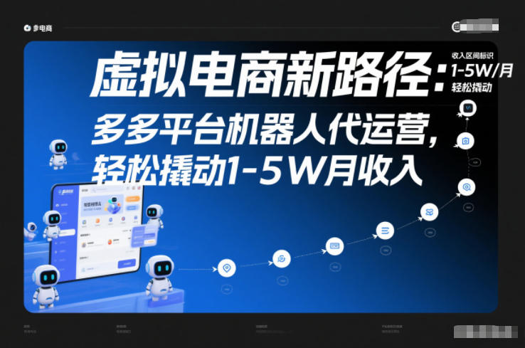虚拟电商新路径：多多平台机器人代运营，轻松撬动1-5W月收入【揭秘】-风口项目网_项目资源_网络赚钱副业分享_创业项目_兼职副业_中创网_抖音教程