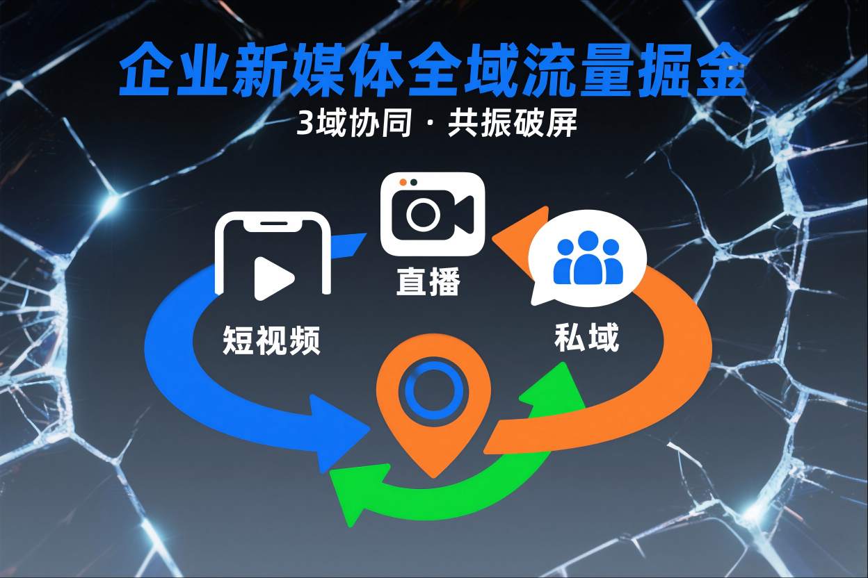 短视频全域商业模式，企业新媒体全域流量掘金，3域协同，共振破屏，短视频-直播-私域-地域-风口项目网_项目资源_网络赚钱副业分享_创业项目_兼职副业_中创网_抖音教程