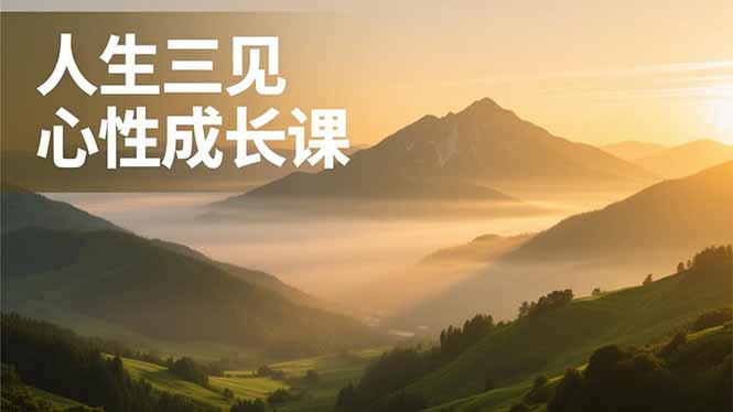 人生三见心性成长课，见天地众生自己，搞透人性安顿身心，活出清晰自我，内在富足无价-风口项目网_项目资源_网络赚钱副业分享_创业项目_兼职副业_中创网_抖音教程