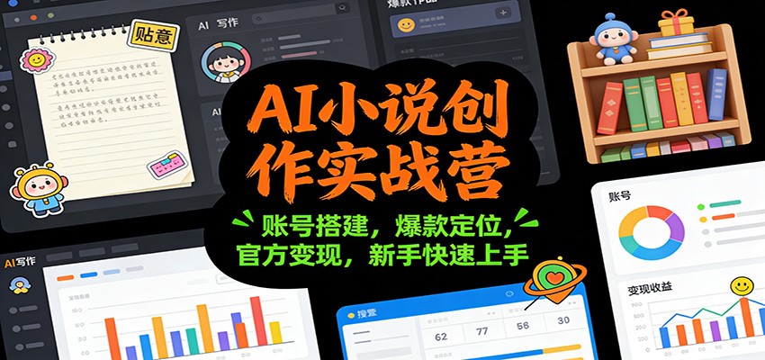 AI小说创作实战营：账号搭建，爆款定位，官方变现，新手快速上手-风口项目网_项目资源_网络赚钱副业分享_创业项目_兼职副业_中创网_抖音教程