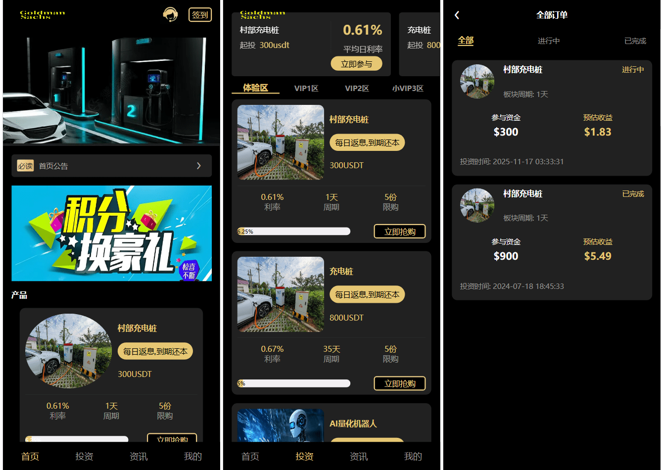 Fidelity充电桩投资理财系统源码-前端uniapp纯源码+后端PHP-风口项目网_项目资源_网络赚钱副业分享_创业项目_兼职副业_中创网_抖音教程