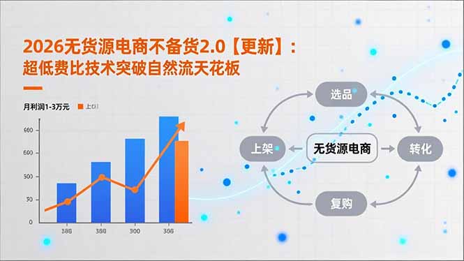 2026无货源电商不备货2.0【更新】：超低费比技术突破自然流天花板，单店月利润1-3万元-风口项目网_项目资源_网络赚钱副业分享_创业项目_兼职副业_中创网_抖音教程