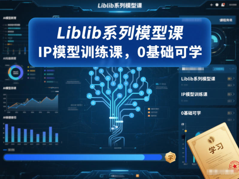 Liblib系列模型课，IP模型训练课，0基础可学-风口项目网_项目资源_网络赚钱副业分享_创业项目_兼职副业_中创网_抖音教程